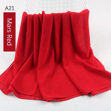 Load image into Gallery viewer, Fashion Soft Long Plain High Quality Premium Heavy Lightweight Elegant Chiffon Hijab Scarf  Scarves Hijabs Lightweight Islamic Head Wear Escharpe Shawls Long Shawls For Women
