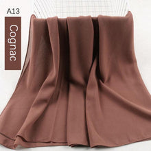 Load image into Gallery viewer, Fashion Soft Long Plain High Quality Premium Heavy Lightweight Elegant Chiffon Hijab Scarf  Scarves Hijabs Lightweight Islamic Head Wear Escharpe Shawls Long Shawls For Women
