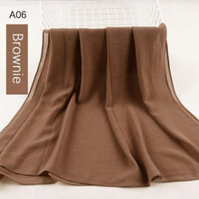 Load image into Gallery viewer, Fashion Soft Long Plain High Quality Premium Heavy Lightweight Elegant Chiffon Hijab Scarf  Scarves Hijabs Lightweight Islamic Head Wear Escharpe Shawls Long Shawls For Women

