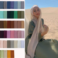 Load image into Gallery viewer, Fashion Soft Long Plain High Quality Premium Heavy Lightweight Elegant Chiffon Hijab Scarf  Scarves Hijabs Lightweight Islamic Head Wear Escharpe Shawls Long Shawls For Women
