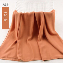 Load image into Gallery viewer, Fashion Soft Long Plain High Quality Premium Heavy Lightweight Elegant Chiffon Hijab Scarf  Scarves Hijabs Lightweight Islamic Head Wear Escharpe Shawls Long Shawls For Women

