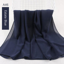 Load image into Gallery viewer, Fashion Soft Long Plain High Quality Premium Heavy Lightweight Elegant Chiffon Hijab Scarf  Scarves Hijabs Lightweight Islamic Head Wear Escharpe Shawls Long Shawls For Women
