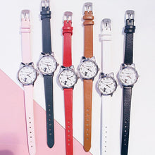 Load image into Gallery viewer, Fashion Student Girl Watch Cute Little Cat Watch Kids Children Quartz Watch Unisex Wrist Watches Stainless Steel Dial Leather Strap Watches Quartz Fashion Simple Cute Watches For Women
