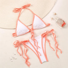 Load image into Gallery viewer, Fashion Swimwear Women Bikini Sets Women Lace Up Two Piece String Bikinis Beach Swimsuit Triangle Bathing Suit Side Tie Swimwear String Swimming Suit For Women Bathing Suit Micro Halter String Triangle Bikini
