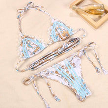 Load image into Gallery viewer, Fashion Swimwear Women Bikini Sets Women Lace Up Two Piece String Bikinis Beach Swimsuit Triangle Bathing Suit Side Tie Swimwear String Swimming Suit For Women Bathing Suit Micro Halter String Triangle Bikini
