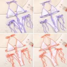 Load image into Gallery viewer, Fashion Swimwear Women Bikini Sets Women Lace Up Two Piece String Bikinis Beach Swimsuit Triangle Bathing Suit Side Tie Swimwear String Swimming Suit For Women Bathing Suit Micro Halter String Triangle Bikini
