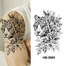 Load image into Gallery viewer, Fashion Temporary Sticker Tiger Tattoo Waterproof Removable Realistic Body Tatoo For Mens
