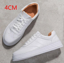 Load image into Gallery viewer, Fashion White Split Leather Women Sneakers White Lace Up Women Casual Shoe Luxury Leather Womens Sneakers Spring Casual Women Fashion Flat Sneakers

