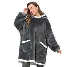 Load image into Gallery viewer, Fashion Winter Oversized Hoodie Women Sweatshirt Hooded Bathrobe Coats Blanket With Sleeves Fleece Christmas TV Blanket Warm Blank Flannel Hoodie Cozy Plush Blanket Hooded Blanket Design Hoodie For Men Women
