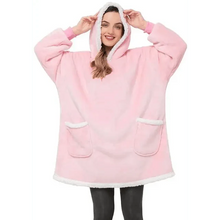 Load image into Gallery viewer, Fashion Winter Oversized Hoodie Women Sweatshirt Hooded Bathrobe Coats Blanket With Sleeves Fleece Christmas TV Blanket Warm Blank Flannel Hoodie Cozy Plush Blanket Hooded Blanket Design Hoodie For Men Women

