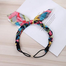 Load image into Gallery viewer, Fashion Women Chiffon Floral Bowknot Braid Headbands Ladies Girl Rabbit Ears Hairband Elastic Banana Leaf Beach Gorgeous Hair Accessories For Women
