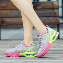 Load image into Gallery viewer, Fashion Women Lightweight Running Shoes Outdoor Sports Shoes Breathable Mesh Comfort Air Cushion Lace Up Sneakers Womans Athletic Sneakers Workout Running Shoes

