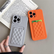 Load image into Gallery viewer, Fashion Women Luxury Pattern Wallet Case For iPhone 14 11 12 13 Pro Max Soft Silicone Card Holder Cover Silicone Case With Card Holder Compatible with iPhone
