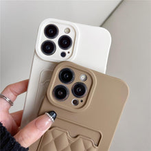 Load image into Gallery viewer, Fashion Women Luxury Pattern Wallet Case For iPhone 14 11 12 13 Pro Max Soft Silicone Card Holder Cover Silicone Case With Card Holder Compatible with iPhone
