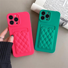 Load image into Gallery viewer, Fashion Women Luxury Pattern Wallet Case For iPhone 14 11 12 13 Pro Max Soft Silicone Card Holder Cover Silicone Case With Card Holder Compatible with iPhone
