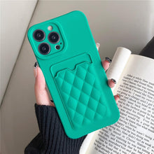 Load image into Gallery viewer, Fashion Women Luxury Pattern Wallet Case For iPhone 14 11 12 13 Pro Max Soft Silicone Card Holder Cover Silicone Case With Card Holder Compatible with iPhone
