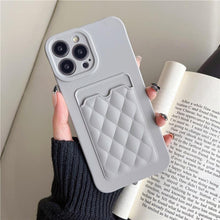 Load image into Gallery viewer, Fashion Women Luxury Pattern Wallet Case For iPhone 14 11 12 13 Pro Max Soft Silicone Card Holder Cover Silicone Case With Card Holder Compatible with iPhone
