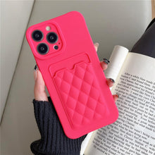 Load image into Gallery viewer, Fashion Women Luxury Pattern Wallet Case For iPhone 14 11 12 13 Pro Max Soft Silicone Card Holder Cover Silicone Case With Card Holder Compatible with iPhone
