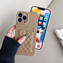 Load image into Gallery viewer, Fashion Women Luxury Pattern Wallet Case For iPhone 14 11 12 13 Pro Max Soft Silicone Card Holder Cover Silicone Case With Card Holder Compatible with iPhone
