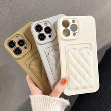 Load image into Gallery viewer, Fashion Women Luxury Pattern Wallet Case For iPhone 14 11 12 13 Pro Max Soft Silicone Card Holder Cover Silicone Case With Card Holder Compatible with iPhone
