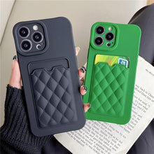 Load image into Gallery viewer, Fashion Women Luxury Pattern Wallet Case For iPhone 14 11 12 13 Pro Max Soft Silicone Card Holder Cover Silicone Case With Card Holder Compatible with iPhone
