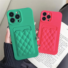 Load image into Gallery viewer, Fashion Women Luxury Pattern Wallet Case For iPhone 14 11 12 13 Pro Max Soft Silicone Card Holder Cover Silicone Case With Card Holder Compatible with iPhone
