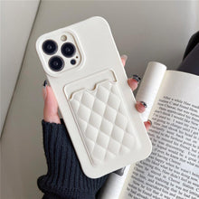 Load image into Gallery viewer, Fashion Women Luxury Pattern Wallet Case For iPhone 14 11 12 13 Pro Max Soft Silicone Card Holder Cover Silicone Case With Card Holder Compatible with iPhone
