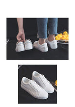 Load image into Gallery viewer, Fashion  Women's Vulcanize White Shoes Spring New Casual Classic Leather Women Casual White Sneakers Casual Sports Flat Low Top Sneaker Lace-up Classic Shoes
