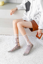 Load image into Gallery viewer, Fashion Women Socks New Spring Summer Mesh Thin Long Printed Socks Women Casual Breathable Fresh Flower Socks Korea Style Color Thin Socks For Women
