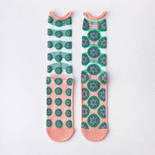 Load image into Gallery viewer, Fashion Women Socks New Spring Summer Mesh Thin Long Printed Socks Women Casual Breathable Fresh Flower Socks Korea Style Color Thin Socks For Women

