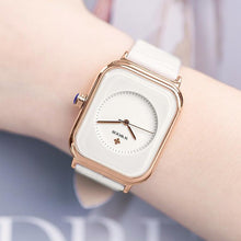 Load image into Gallery viewer, Fashion Women Watches White Leather Minimalist Rectangle Ladies Quartz Dress Wristwatch Fashion Leather Wrist Watch Rectangle Elegant Simple Dial Analog Quartz Dress Watch

