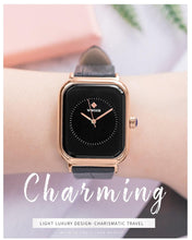 Load image into Gallery viewer, Fashion Women Watches White Leather Minimalist Rectangle Ladies Quartz Dress Wristwatch Fashion Leather Wrist Watch Rectangle Elegant Simple Dial Analog Quartz Dress Watch
