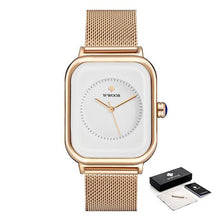 Load image into Gallery viewer, Fashion Women Watches White Leather Minimalist Rectangle Ladies Quartz Dress Wristwatch Fashion Leather Wrist Watch Rectangle Elegant Simple Dial Analog Quartz Dress Watch
