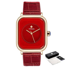 Load image into Gallery viewer, Fashion Women Watches White Leather Minimalist Rectangle Ladies Quartz Dress Wristwatch Fashion Leather Wrist Watch Rectangle Elegant Simple Dial Analog Quartz Dress Watch
