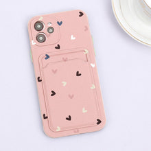 Load image into Gallery viewer, Fashionable Anti-Scratch Soft Lining Protective Case For iPhone Cases Card Holder Cute Flower Heart Phone Case For iPhone 12 13 Mini Pro Beautiful Design  Soft Iphone Case
