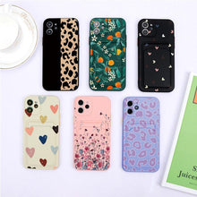 Load image into Gallery viewer, Fashionable Anti-Scratch Soft Lining Protective Case For iPhone Cases Card Holder Cute Flower Heart Phone Case For iPhone 12 13 Mini Pro Beautiful Design  Soft Iphone Case
