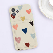 Load image into Gallery viewer, Fashionable Anti-Scratch Soft Lining Protective Case For iPhone Cases Card Holder Cute Flower Heart Phone Case For iPhone 12 13 Mini Pro Beautiful Design  Soft Iphone Case
