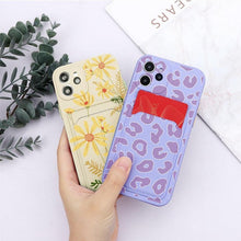 Load image into Gallery viewer, Fashionable Anti-Scratch Soft Lining Protective Case For iPhone Cases Card Holder Cute Flower Heart Phone Case For iPhone 12 13 Mini Pro Beautiful Design  Soft Iphone Case
