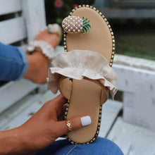 Load image into Gallery viewer, Faux Pearl &amp; Pineapple Decor Toe Post Thong Sandals
