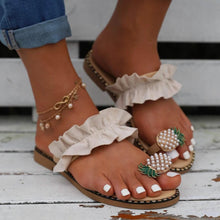 Load image into Gallery viewer, Faux Pearl &amp; Pineapple Decor Toe Post Thong Sandals
