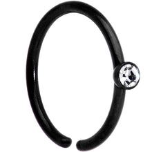 Load image into Gallery viewer, 20G 5/16 Clear Gem Black Seamless Circular Ring
