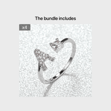 Load image into Gallery viewer, Popular Fashion Silvery AZ Letter Ring Initials Wedding Love Couple Rings Bridesmaid Gift
