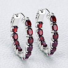 Load image into Gallery viewer, 4.00 Carat Genuine Garnet .925 Sterling Silver Earrings
