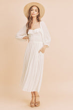Load image into Gallery viewer, New Summer Ruffled Smocked Square Neck Balloon Sleeve Comfortable Dress – Feminine, Chic, and Elegant for Any Occasion
