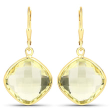 Load image into Gallery viewer, 21.40 Carat Genuine Lemon Quartz .925 Sterling Silver Earrings
