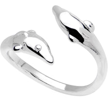 Load image into Gallery viewer, Silver Plated Double Dolphin Toe Ring
