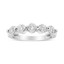 Load image into Gallery viewer, 14K White Gold 1.00 Cttw Brilliant Round Cut Diamond 5-Stone Band Ring (H-I Color, SI2-I1 Clarity) - Ring Size 7
