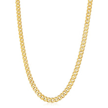 Load image into Gallery viewer, 14k Yellow Gold White Pave High Polish Modern Lite Miami Cuban Chain (8.0mm)
