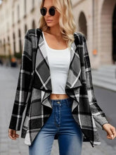 Load image into Gallery viewer, Elegant Plaid Open Front Long Sleeve Jacket Stylish &amp; Cozy Lightweight Breathable Outerwear
