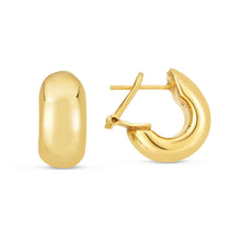 Load image into Gallery viewer, 14k Yellow Gold Small Omega C Hoops
